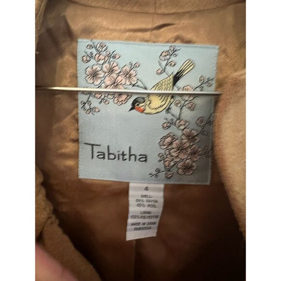 Anthropologie Tabitha Women's Beige Tan Wool Blend Ruffle Front Blazer Size 4 - Picture 2 of 4